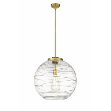 221-1S-SG-G1213-18-Innovations Lighting-Athens Deco Swirl - 1 Light Pendant In Industrial Style-19.5 Inches Tall and 17.88 Inches Wide-Satin Gold