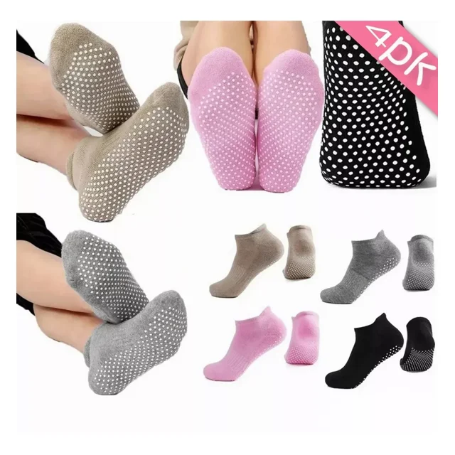 Calcetines Para Yoga Pilates Con Base Antiderrapante 4 Pares Zefei Wu 9024735055570