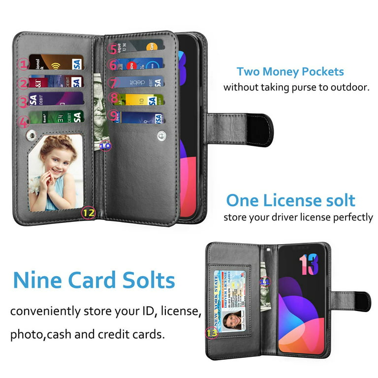 FYY Case Compatible with iPhone 12/12 Pro 5G 6.1, 2-in-1 Magnetic  Detachable Wallet Case [Wireless Charging Support] with Card Slots Folio  Case for