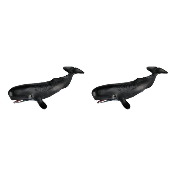 Bewildely Figures Animals Shark Sea Toys Educational Life Marine for Kids 2piezas Cachalote D