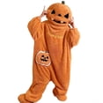 thumbnail image 2 of Womens Hooded Jumpsuit Cute Pajamas for Women Coral Fleece Thick Winter Funny Pumpkin Onesies Adult Pajamas Onesie for Women Long Sleeve Loose Pajamas M, 2 of 6