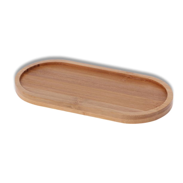 Diseño simple Flowerpot Bonsai Bonsai Bandeja Flower Planer Platillo Fugas a prueba de bambú Planta Planta Paleta Soporte de soporte Hogar Suministros Hogar Oval Noticed HA011495-01