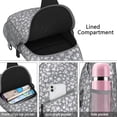 thumbnail image 4 of Sling Backpack,Gray Christmas Snowflake Pattern Sling Bag with Water Bottle Holder,Waterproof Sling Bag for Men/Women with Headphone Jack for Hiking,Travel, 4 of 6