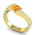 thumbnail image 2 of 1.20 Ct Natural Diamond Citrine & Aquamarine Gemstone Beautiful Wedding Ring for Women 14K Yellow Gold Size 3 by Diamond-Capitals, 2 of 8