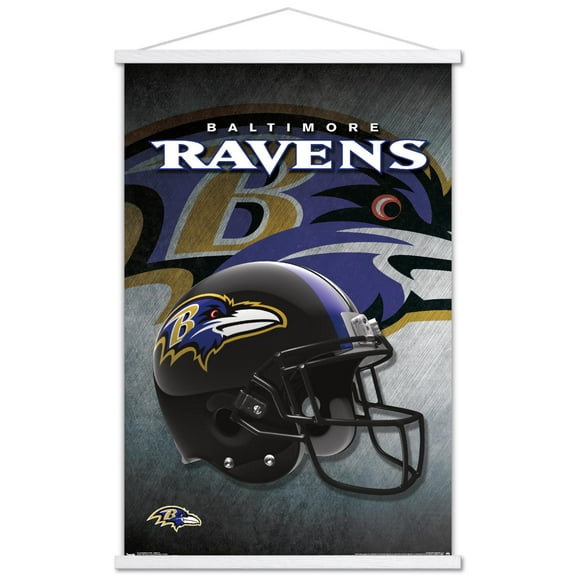 NFL Baltimore Ravens - Helmet 16 Wall Poster with Wooden Magnetic Frame, 22.375" x 34"