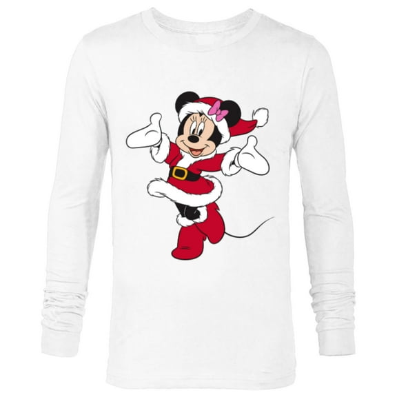 Disney Santa Minnie Mouse Holiday - Long Sleeve T-Shirt for Men -Customized-White