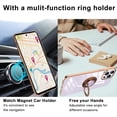 thumbnail image 2 of Compatible with iPhone 12/Compatible with iPhone 12 Pro Case 6.1" (2020), Ring Kickstand Holder Shockproof Silicone Flexible TPU Rubber Protective Cover Case - Purple, 2 of 16