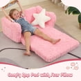 thumbnail image 4 of Sofá para niños pequeños MOMCAYWEX con asientos extra anchos 2 en 1 rosa, 4 of 9