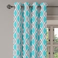 thumbnail image 2 of Ambesonne Abstract Grommet Curtain, Wavy Lines Ogee Shapes, 50" x 108", Charcoal Grey Turquoise, 2 of 6