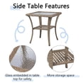 thumbnail image 6 of PARKWELL 5Pcs Outdoor Patio Conversation  Set,All-Weather Wicker Furniture with Swivel Gliders,Beige, 6 of 7