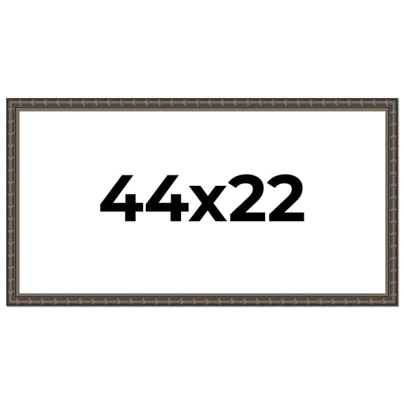 44x22 Frame Black Bamboo Solid Wood Picture Frame Width 1.5 Inches | Interior Frame Depth 0.5