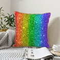 thumbnail image 6 of KLL Glitter Rainbow Decorative Throw Pillow Covers Velvet Soft for Couch Sofa Bedroom Living Room Outdoor - 20"x20", 6 of 8