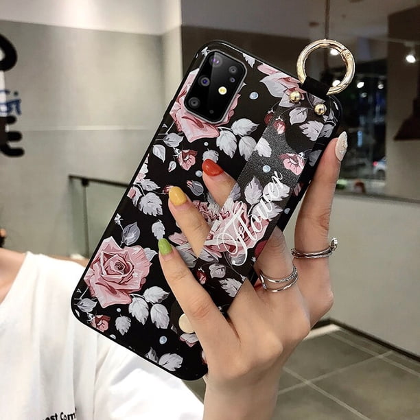 10 Galaxy Note 20 Ultra Flower Case Art Leaf correa para la muñeca soporte para teléfono cubierta para Samsung S21 S20 Ultra A21S S20 FE A21S Plus Capa qym unisex