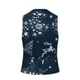 thumbnail image 5 of FAOWME Men's Christmas Vest Long Sleeved V Neck Buttons Snowflake Printed Fashion Comfortable Tops For Casual Daily Wear Blue S, 5 of 5
