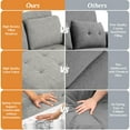 thumbnail image 6 of SEJOV Pull Out Sofa Bed 2 Seater Loveseats, Convertible Linen Sleeper Sofa Bed for Small Space with Adjsutable Backrest & Spring Support, Gray, 6 of 8