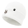 thumbnail image 5 of Dalix Chocolate Molecule Beanie Cap Dalix Chocolate Molecule Embroidered Beanie Hat Knit Cozy Cap Cold Weather Mens in White, 5 of 5