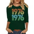 thumbnail image 3 of Lumosvexa Summer Womens Casual T-Shirt for Women Graphic Short Sleeved Shirt Tops Crew Neck T-Shirt Green Size XL, 3 of 5
