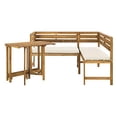 thumbnail image 2 of Safavieh PAT6754B Collection Wilton Balcony Corner Lounge Outdoor Set, Teak Brown/Beige, 2 of 5