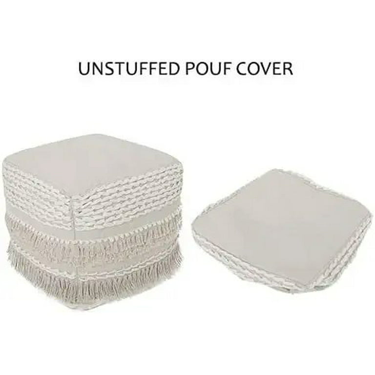 WEAVE Coral Indoor/Outdoor Pouf - Zipper Cover with Luxury Polyfil Stuffing  - 17 x 17 x 17 Cube