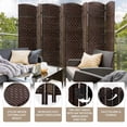 thumbnail image 6 of YRLLENSDAN 8 Panel Room Dividers Folding Portable, 6 ft Outdoor Indoor Privacy Screen, Temporary Walls for Home Office Restaurant, Brown, 6 of 7