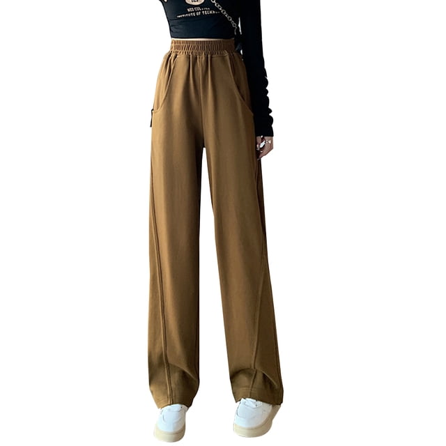 Pantalones palazzo de pierna ancha con cordón en la cintura para mujer de verano