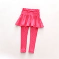 thumbnail image 4 of Actoyo Little Girls Footless Leggings with Ruffle Tutu Skirt Polka Dot Rose red 6-7 Years, 4 of 6