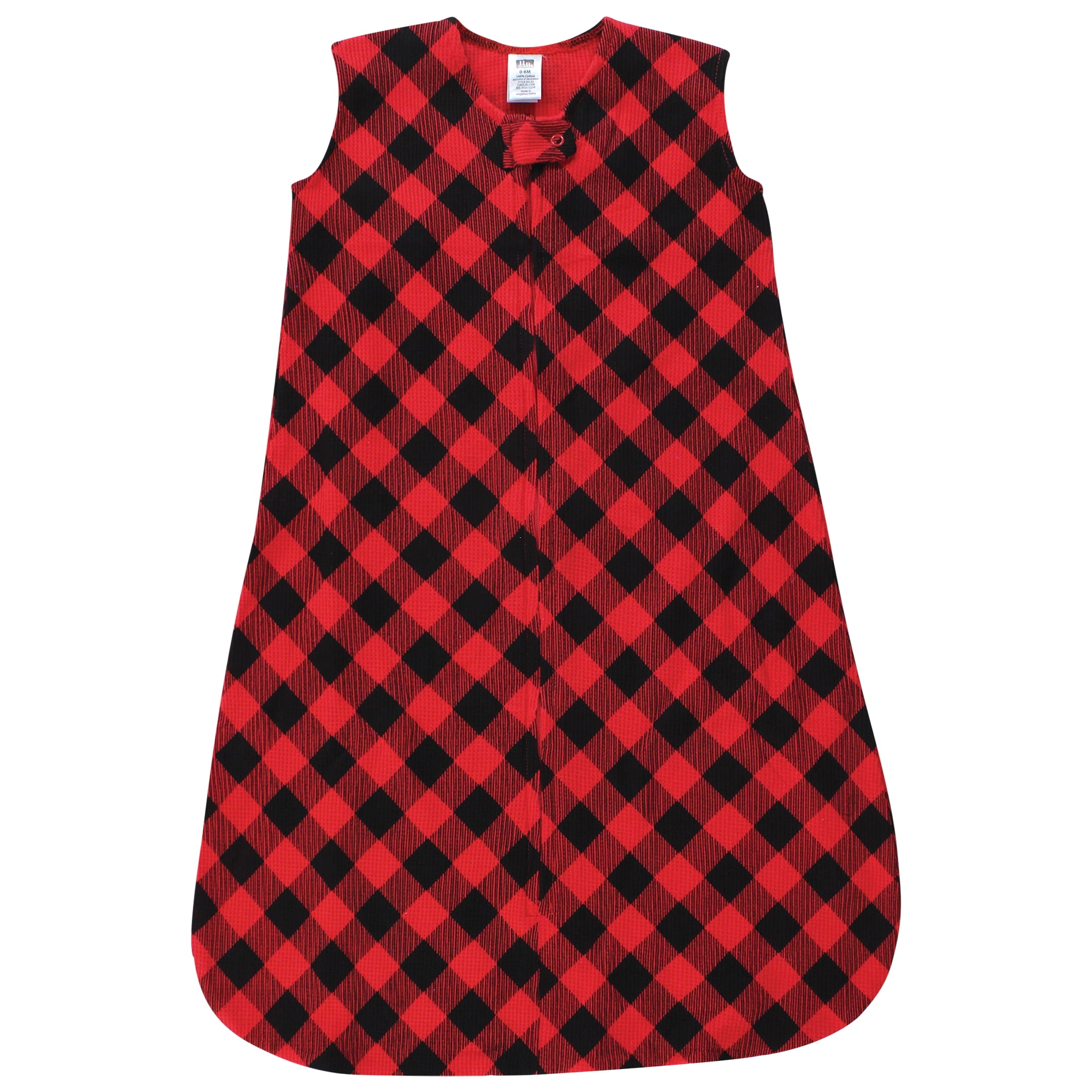Hudson Baby Infant Girl Thermal Sleeveless Sleeping Bag 2pk, Buffalo Plaid Leopard, 6-12 Months