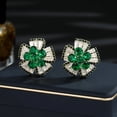 thumbnail image 2 of New Retro High-end Light Luxury Temperament Fashion Earrings Super Flash Color Zircon Inlaid Three-dimensional Flower Big Stud Earrings, 2 of 9