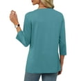 thumbnail image 4 of yievot Womens Tops 3/4 Sleeve Dressy Blouses V Neck Tunic Tops Casual Business Summer Shirts, 4 of 6