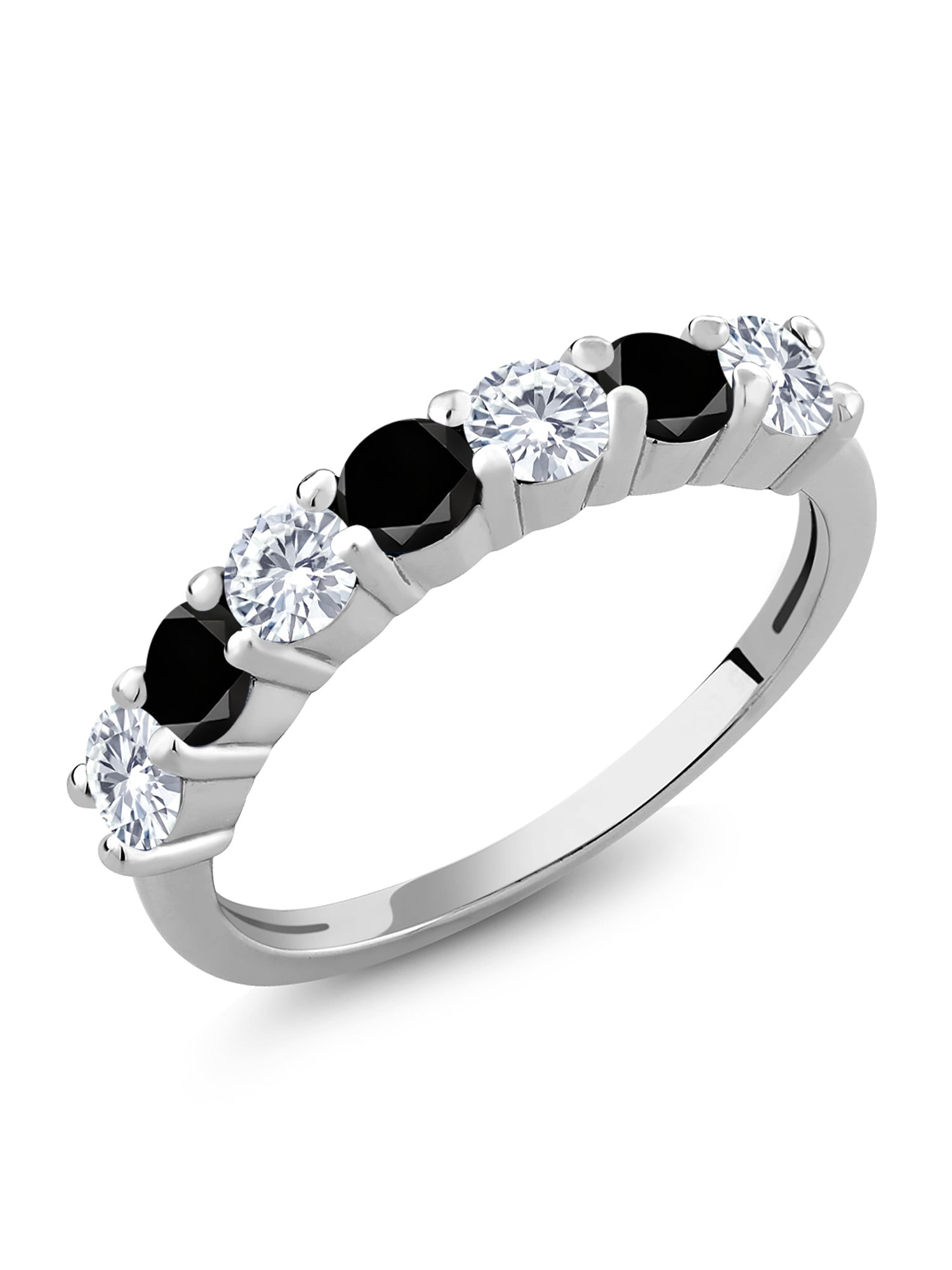 3.59 ct BLACK COLOR REAL MOISSANITE PRINCESS .925 SILVER RING SIZE 7 