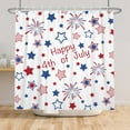thumbnail image 2 of SUNOLIFE 4th of July Shower Curtain,Patriotic Independence Day Fabric Bathroom Curtain with Hooks,72x78 in, 2 of 4