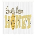 thumbnail image 3 of Ambesonne Honey Bee Shower Curtain, Locally Grown Calligraphy, 69"Wx75"L, Dark Cocoa Mustard, 3 of 5