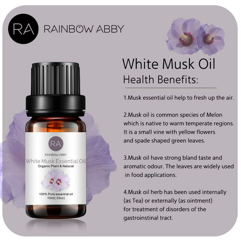 White Musk Essential Oil 100% Pure Organic Therapeutic Grade White Musk Oil  for Diffuser, Sleep, Perfume, Massage, Skin Care, Aromatherapy, Bath 