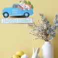 thumbnail image 4 of Happy Easter Blue Truck Hanging Sign with Bunny & Carrots, Rustic Spring Easter Decoration, Farmhouse Easter Door Wall Decor, Holiday Bunny Truck Sign – 1 Pack, 4 of 6