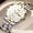 Golden White, variant on Diamond-shaped men's watch with dual calendar and luminous features, trendy business waterproof fashion slim personalized men's wristwatch