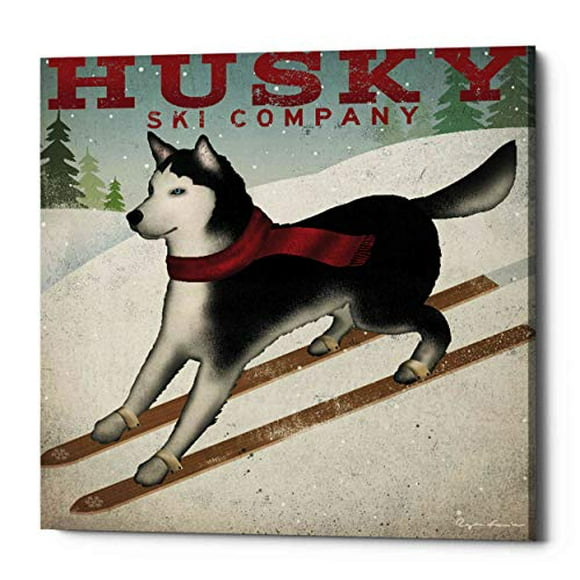 Epic Graffiti 'Husky Ski Co' by Ryan Fowler, Canvas Wall Art, 18"x18"