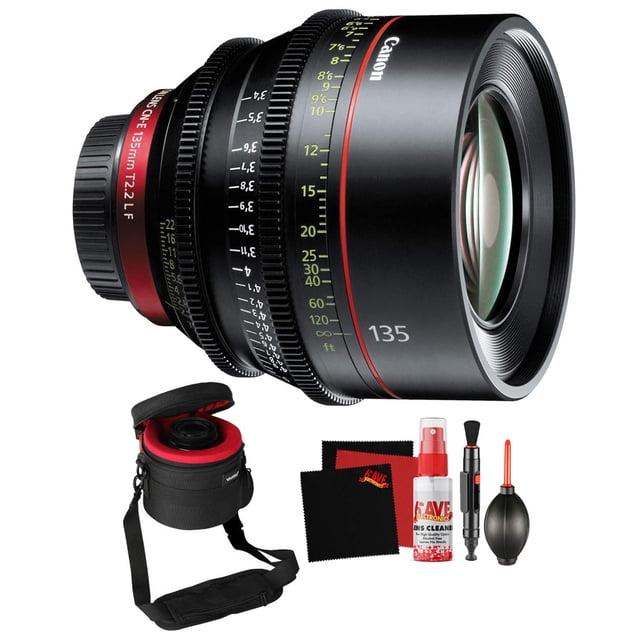 Canon CN-E 135mm T2.2 L F Cinema Prime Lens (EF Mount) Professional Filmmaker Bundle(International Model)