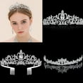 thumbnail image 3 of WINDLAND Women Kids Tiara Crowns with Comb Pins Imitation Crystal Glitter for Rhinestone, 3 of 21