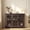 Ox Blood Red, variant on Sailvan 3-Tempered Glass Door Sideboard, 48.66" Spacious Buffet with Adjustable Shelf