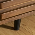 Walnut 44 Inch Solid Wood Slat Door Storage Bench by Manor Park
