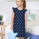thumbnail image 4 of Fotbe Nautical Themed Simple Anchors Vestido de Dormir para Niñas de 3 a 10 Años, Mangas Cortas, Estilo Princesa, Pijama Camisón con Mangas Voladas-Medium, 4 of 6