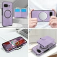 thumbnail image 5 of for Google Pixel 9a Case, Compatible with MagSafe, Detachable Magnetic Wallet Case with PU Leather Kickstand Card Slots Shockproof Protection 2 In 1 Case for Google Pixel 9a, Purple, 5 of 6