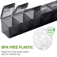 thumbnail image 4 of Píldora Organizador portátil 7 días Contenedor Sellado Tableta Independiente Dispensador de celosía 8 Grids Recordatorio Caja de viaje Caja de viaje transparente Gris Jumpingount HA028254-02, 4 of 7