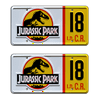 Jurassic Park | 1993 Jeep Wrangler Sahara | #18 | Metal Stamped Replica Prop License Plate Combo