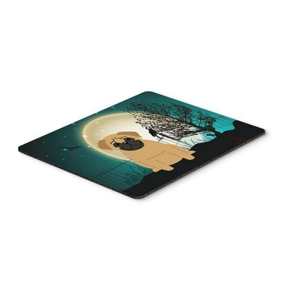 Halloween Scary Pug Brown Mouse Pad, Hot Pad or Trivet