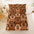 thumbnail image 5 of Erosebridal Cute Animal Capybara Bed Sheets For Capybara Lover,Cartoon Capybaras King Sheets For Girls Kids 4-Piece, 5 of 6