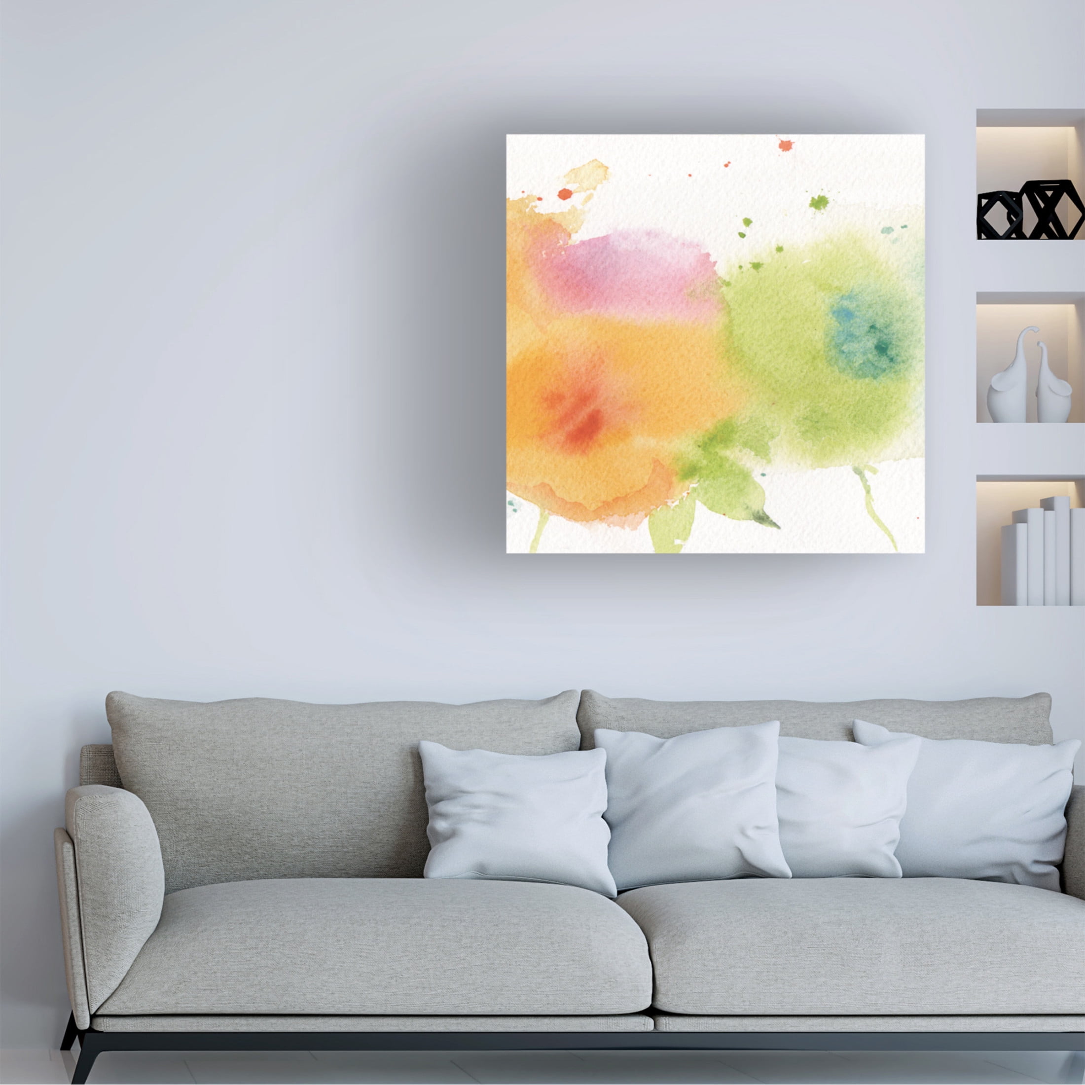 Canvas Wall Art - Sheila Golden 'Over the Rainbow 2' Wall Art for Living Room, Bedroom, or Office Décor by Trademark Fine Art - 18 x 18 Inches