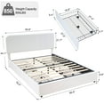 thumbnail image 6 of VECELO Full Size Bed Frame with 4 Storage Drawers, Modern Upholstered Platform Bed Frame with Adjustable Headboard, No Box Spring Needed, White, 6 of 11