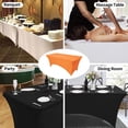 thumbnail image 3 of Uralili Fitted Table Cover Elastic Spandex Tablecloth 8 ft Bed Table Clothes-Orange, 3 of 8