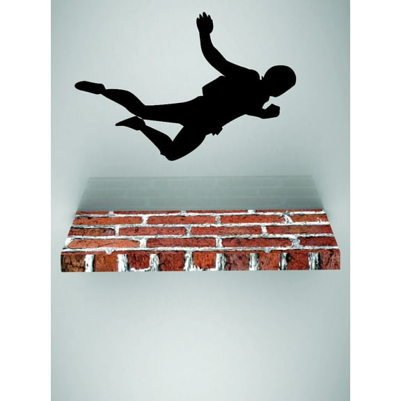 Custom Wall Decal Sticker : Parachute Jumping Man Sky Diving Freefall 12x18"